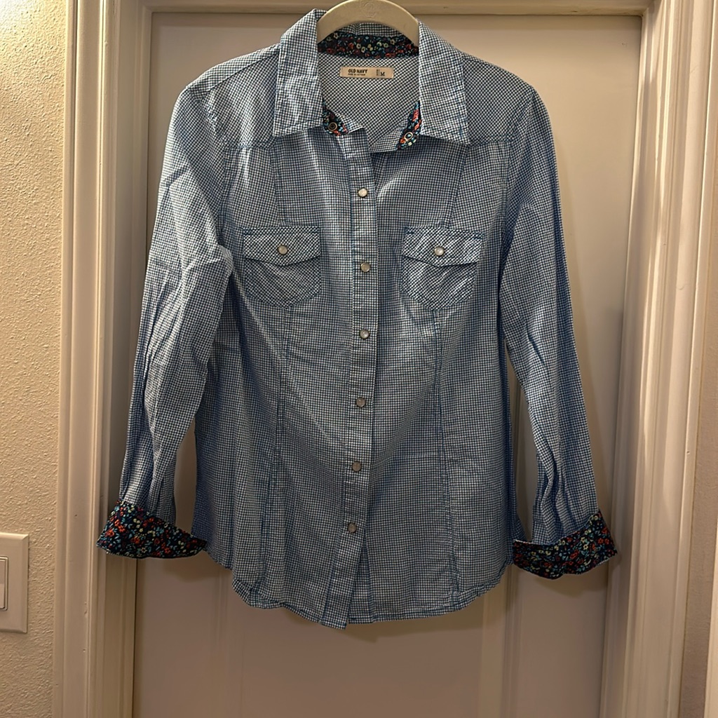 Gingham Blue Button Down